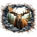Moose Breaking Through Fabric Panel 21
