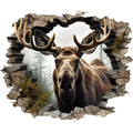 Moose Breaking Through Fabric Panel 22