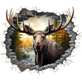 Moose Breaking Through Fabric Panel 4