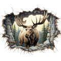 Moose Breaking Through Fabric Panel 6