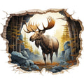 Moose Breaking Through Fabric Panel 7