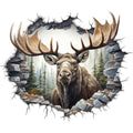 Moose Breaking Through Fabric Panel 8