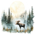 Moose Scene Fabric Panel 16