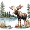 Moose Scene Fabric Panel 17