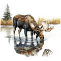 Moose Scene Fabric Panel 25