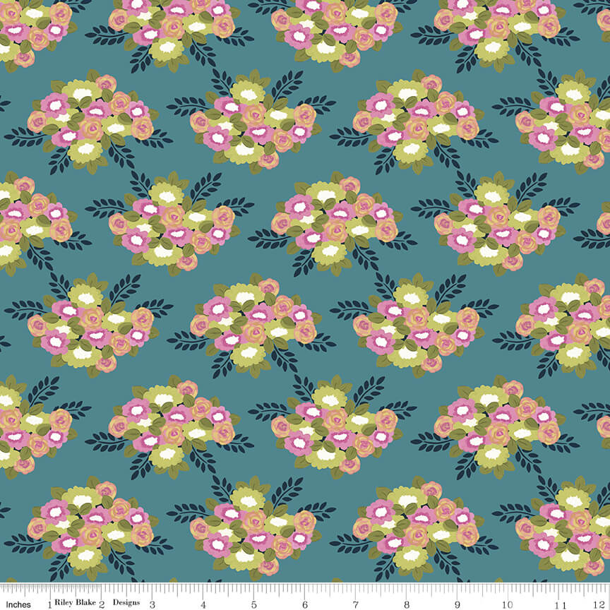Morning Meadow - Bouquets - Dusk 44" / 45" Fabric Per Yard