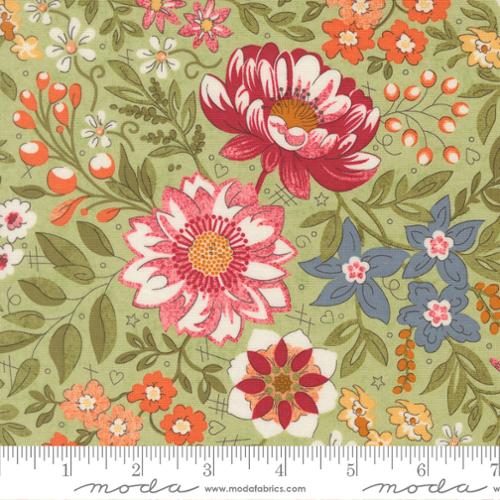 Moss Fieldrush Covent 44"/45" Cotton Fabric Per Yard