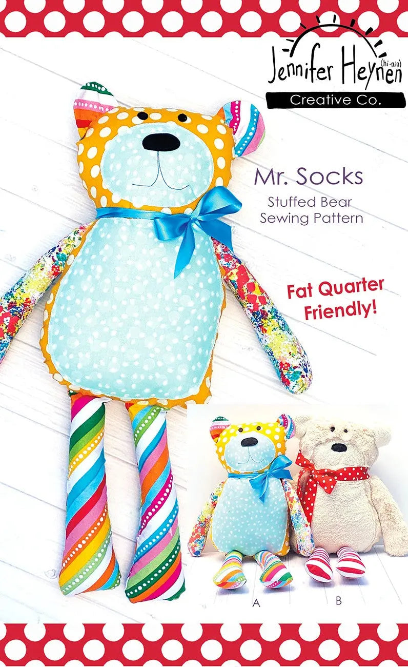 Mr. Socks Stuffed Bear Sewing Pattern