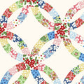 Multi Merry-Go-Round Double Wedding Ring Cotton Wideback Fabric per yard
