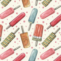Multi Popsicles Vintage Summer 43"/44" Cotton Fabric Per Yard