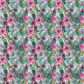 Multi Southwest Minis Cactus Flower 44/45" Cotton Fabric Per Yard