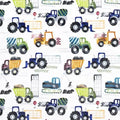 Multi Tractor Haul Digital Cuddle Fabric per yard