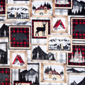 Multi Trail Mix Digital Cuddle Scarlet Fabric per yard