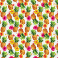 Multi Tropicana Pineapple Toss Cotton Wideback Fabric per yard