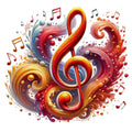 Musical Notes Fabric Panel 1