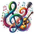 Musical Notes Fabric Panel 10