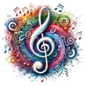 Musical Notes Fabric Panel 19
