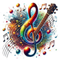 Musical Notes Fabric Panel 24
