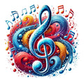 Musical Notes Fabric Panel 5