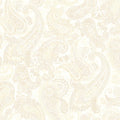 Natural Parkside Large Embroidered Paisley Cream Wideback Fabric Per Yard