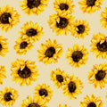 Natural Sunflower Dance 45" wide Fabric per yard