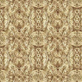 Natural Tan Endless Blues Scroll Medallion Wideback Cotton Fabric per yard
