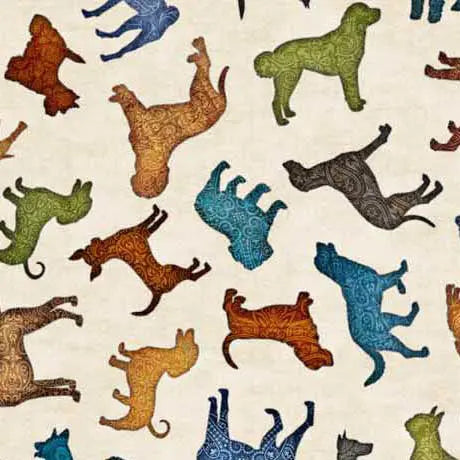Natural Top Dog Cream 44"-45" Cotton Fabric per yard