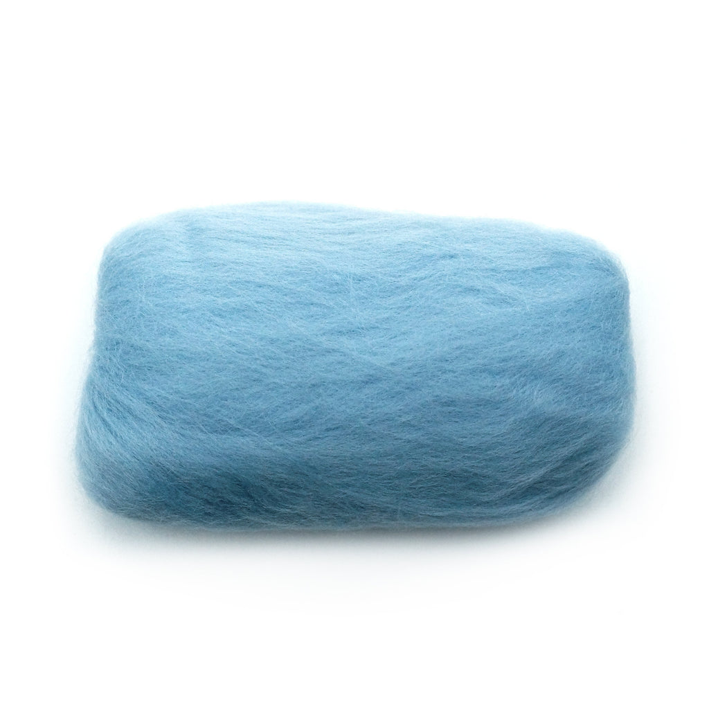 Natural Wool Roving (Light Blue)