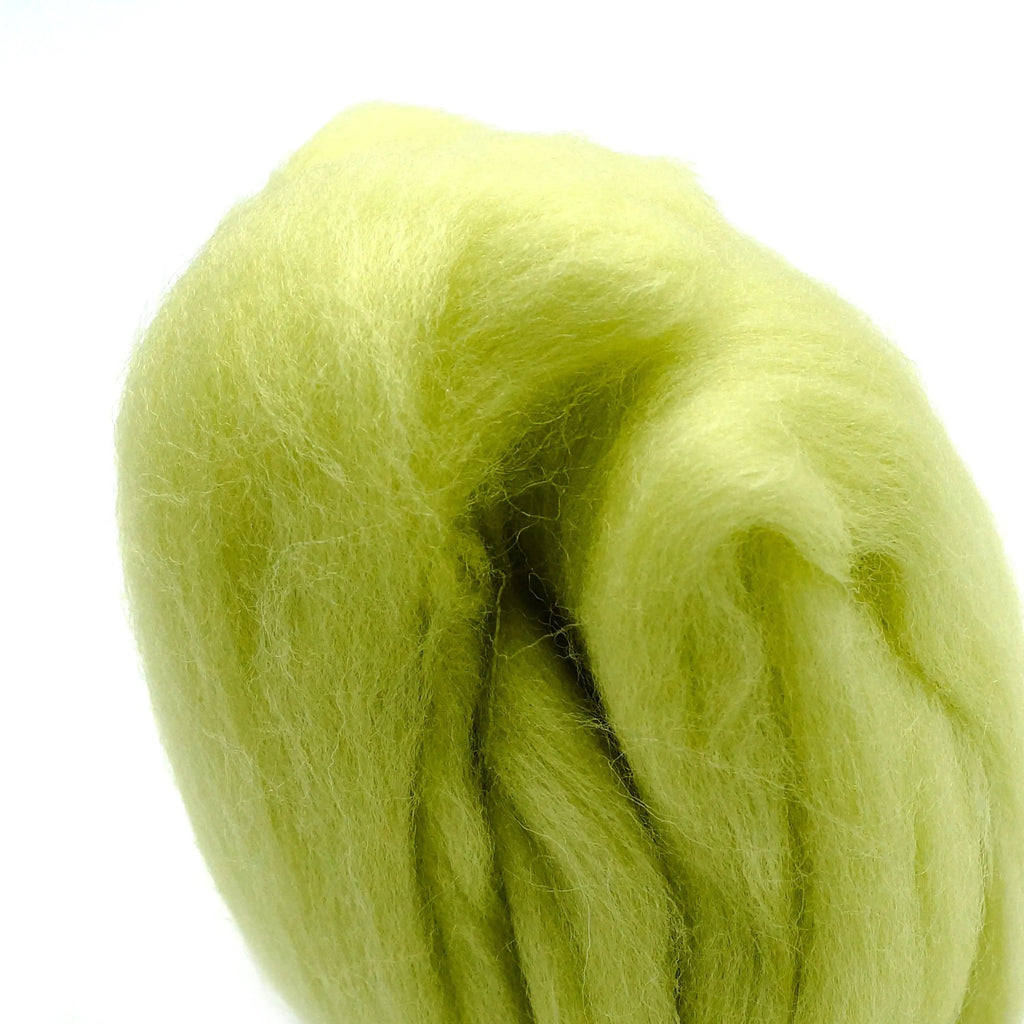 Natural Wool Roving (Lime Green)