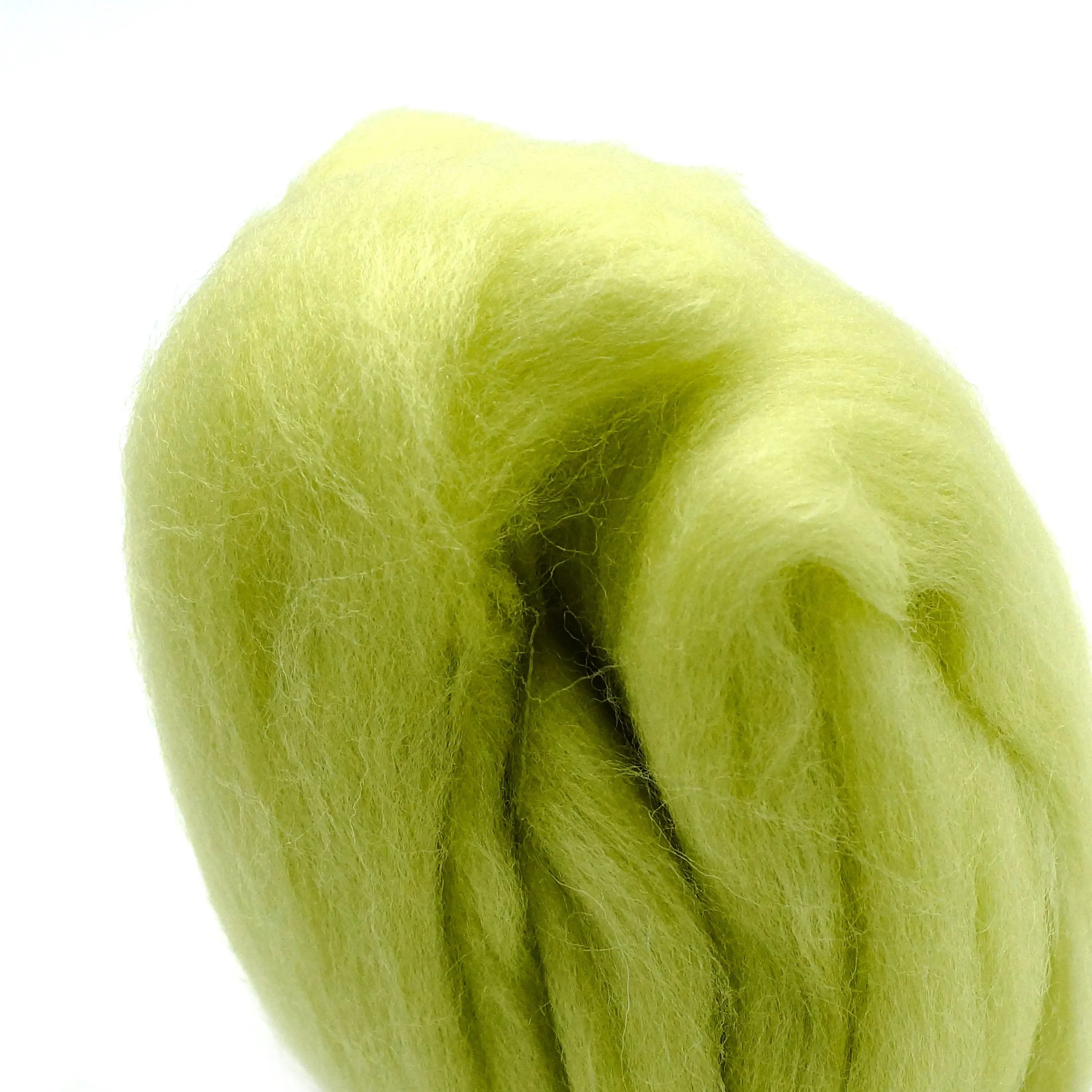 Natural Wool Roving (Lime Green)