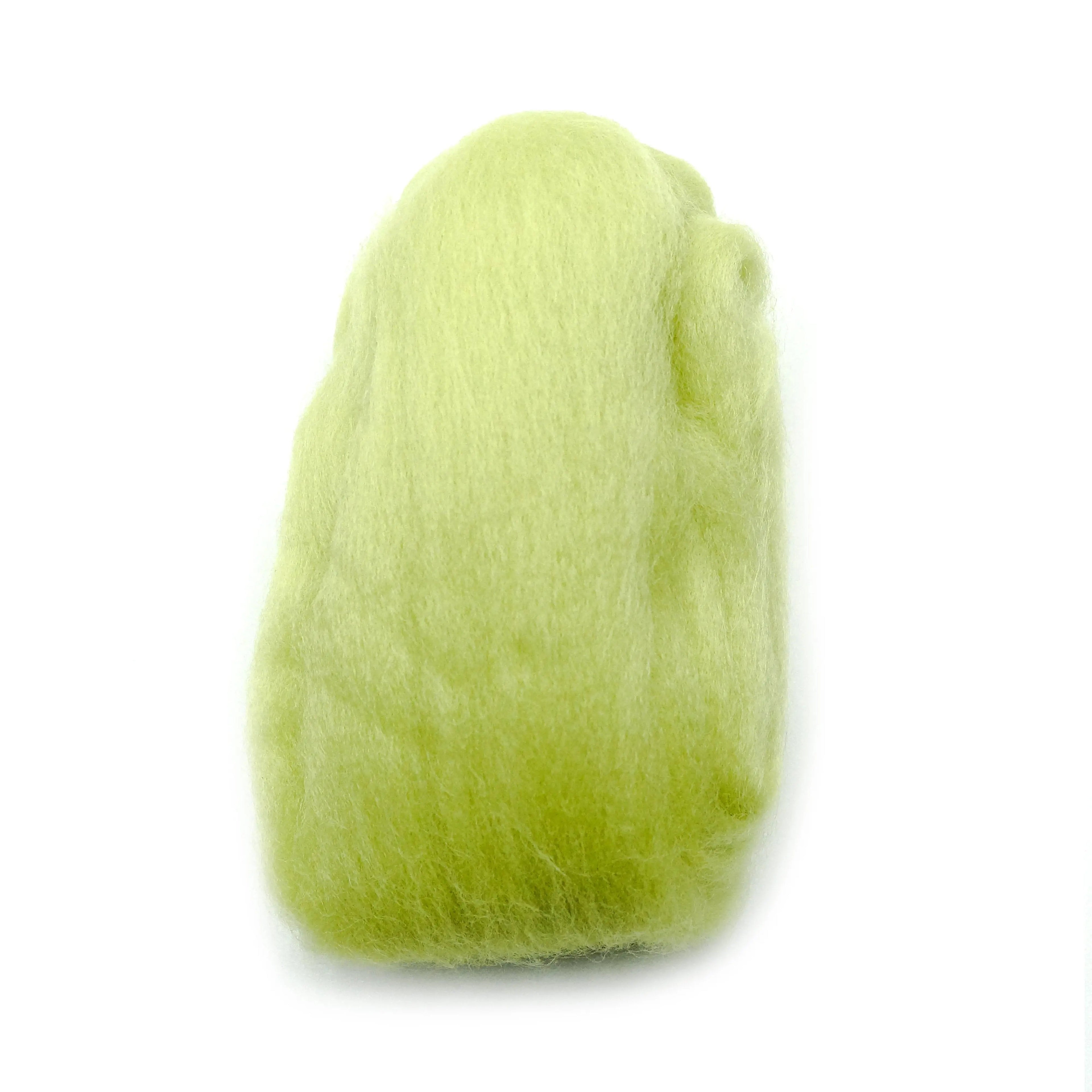 Natural Wool Roving (Lime Green)
