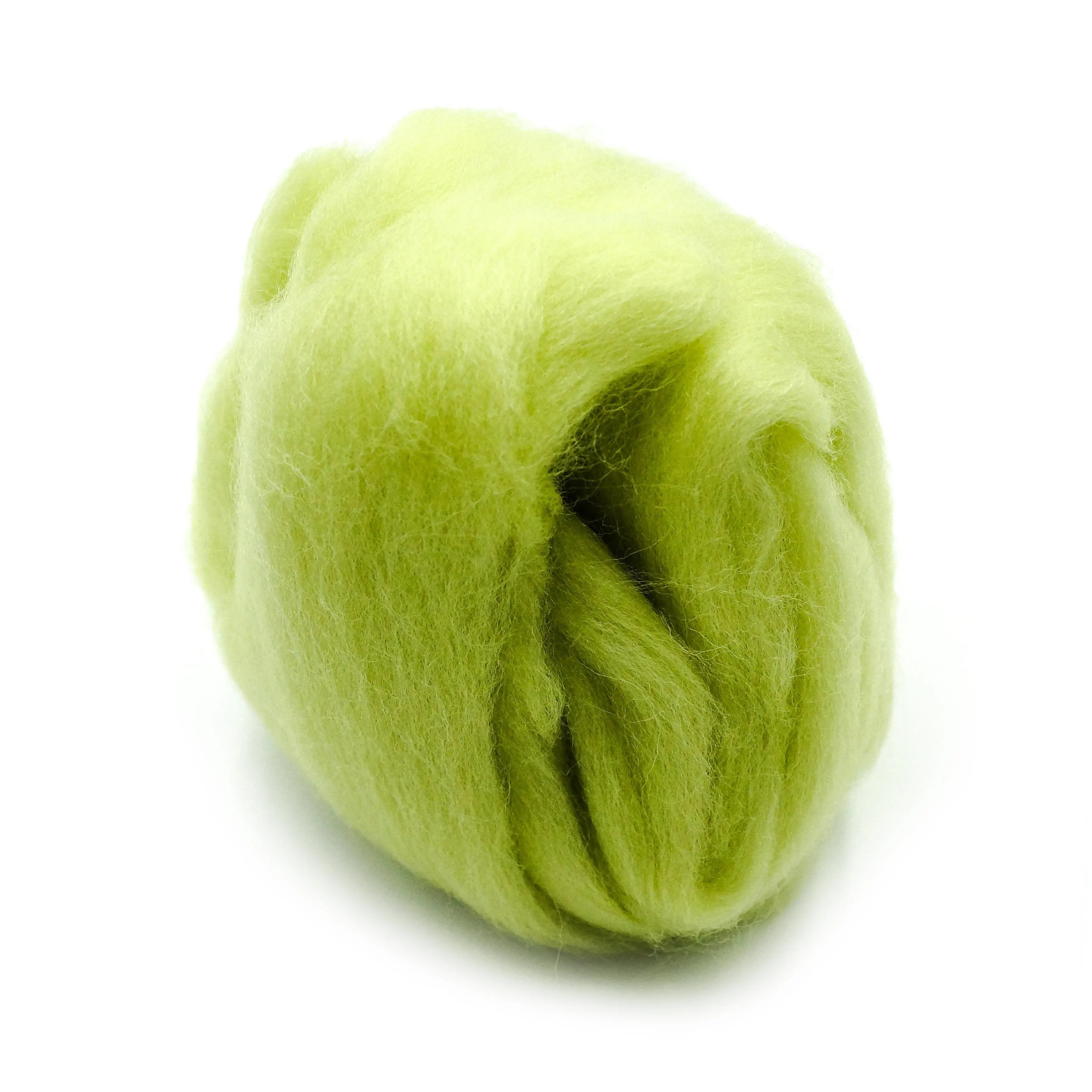 Natural Wool Roving (Lime Green)