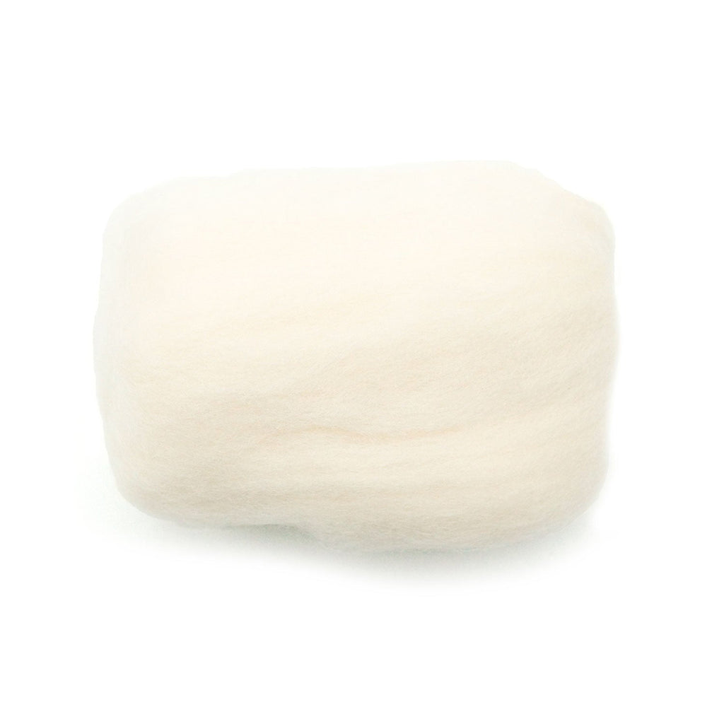 Natural Wool Roving (Off-White)