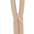 Natural #3 Nylon Rose Gold Coil Zippers: 3 Yards with 9 Pulls