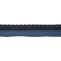 Navy Blue Braided Lip Cord Trim, 3/8-inch X 5 Yards – Decorative Upholstery Cord with Sew-On Tape for Furniture, Pillows, Sewing