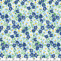 Navy Flower Patch 45" Wide Cotton Fabric Per Yard