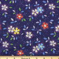 Navy Happy Floral 45" Wide Cotton Fabric Per Yard