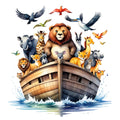 Noah's Ark Round Fabric Panel 11