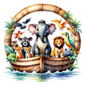 Noah's Ark Round Fabric Panel 12