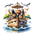 Noah's Ark Round Fabric Panel 13
