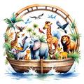 Noah's Ark Round Fabric Panel 2