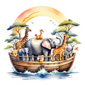 Noah's Ark Round Fabric Panel 6