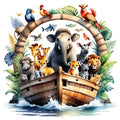 Noah's Ark Round Fabric Panel 9