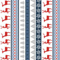 Nordic Cabin - Deer Stripe - Blue 44" / 45" Fabric Per Yard The Fabric Company