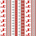 Nordic Cabin - Deer Stripe - Red 44" / 45" Fabric Per Yard The Fabric Company