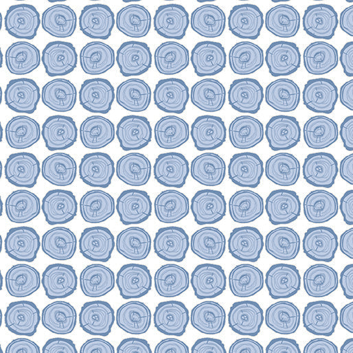 Nordic Cabin - Log - Blue 44" / 45" Fabric Per Yard