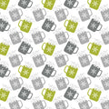 Nordic Cabin - Nordic Mugs - Lime/Grey Metallic 44" / 45" Fabric Per Yard