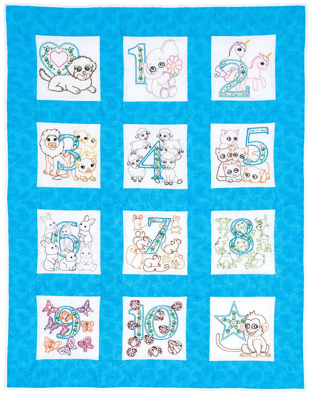 Numbers 1,2,3 Nursery Quilt Blocks