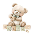 Nursery Teddy Bear Fabric Panel 23
