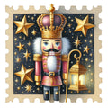 Nutcracker Postage Stamps Fabric Panel 24